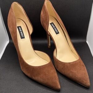 Nine West Brown Suede Pointed Toe Stiletto Pumps
